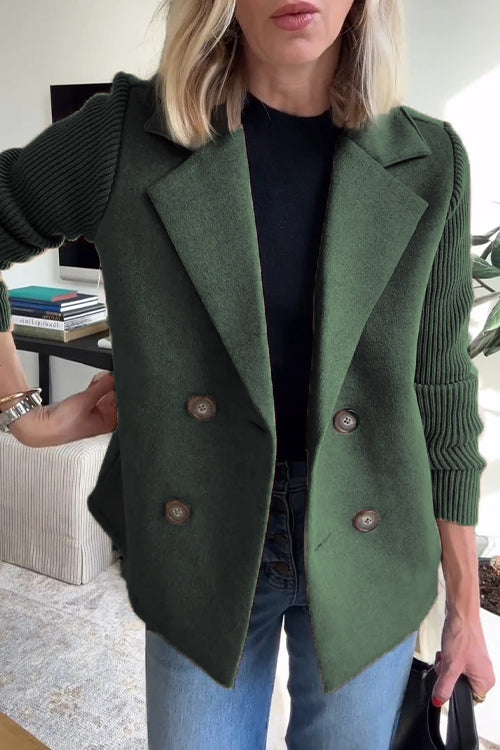 Jaz | Chic Knit-Sleeve Blazer