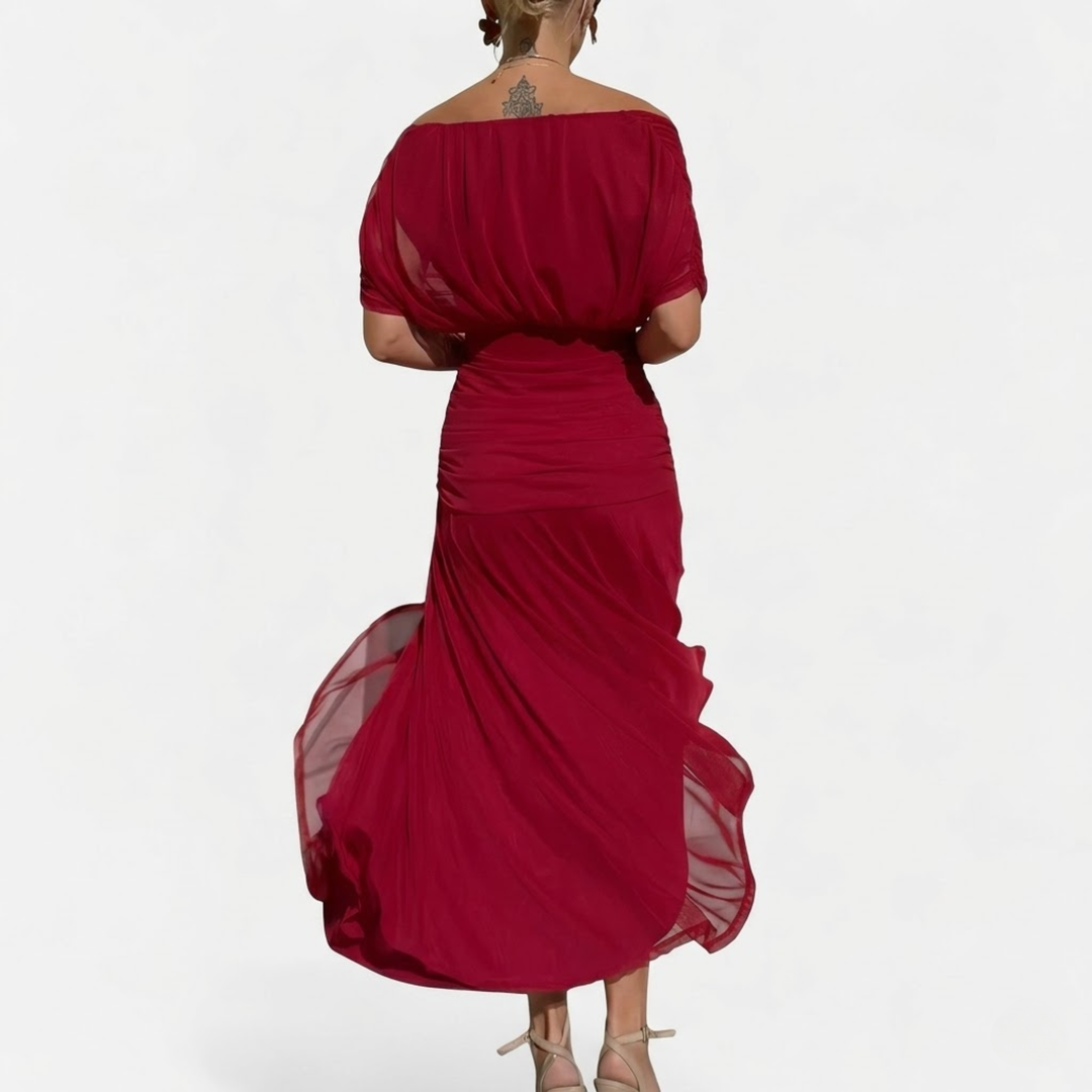 Florendra | Long Floral V Neck Dress