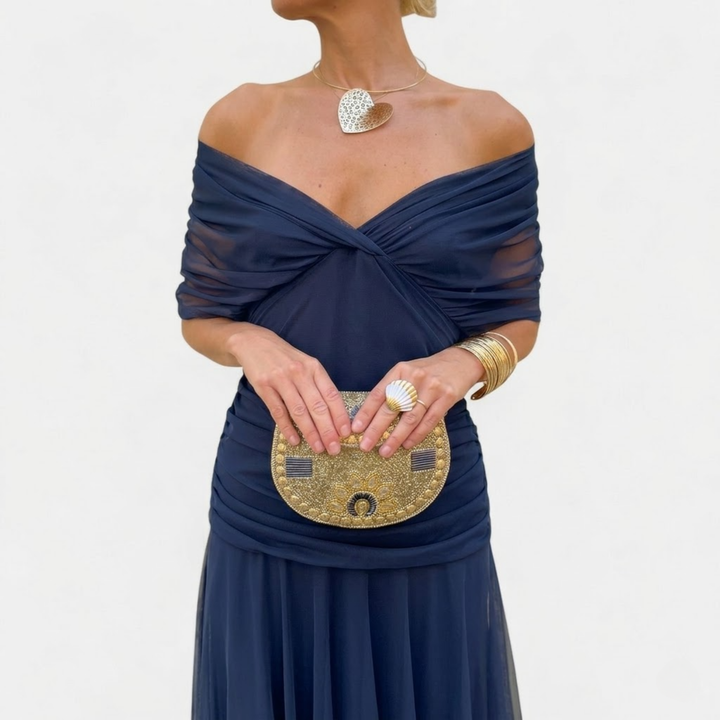 Florendra | Long Floral V Neck Dress