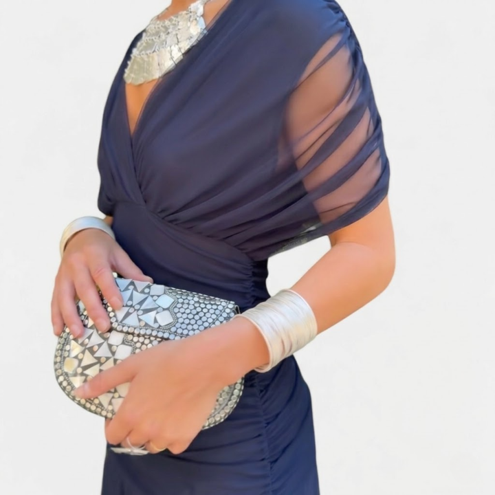 Florendra | Long Floral V Neck Dress