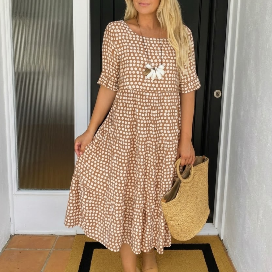 Zerelle | Short Sleeve Midi Dress