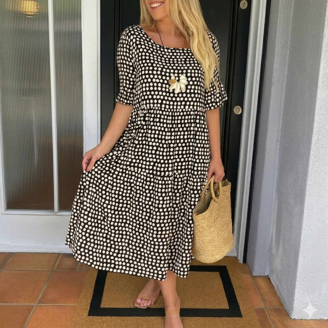Zerelle | Short Sleeve Midi Dress