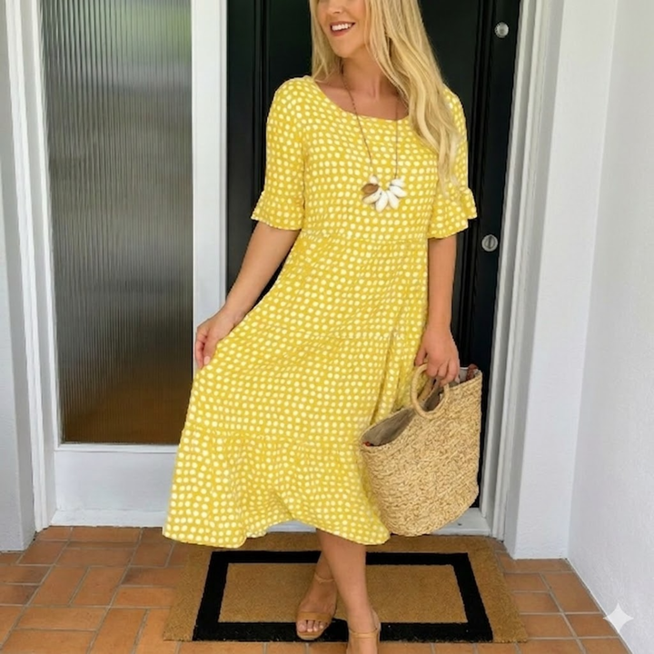 Zerelle | Short Sleeve Midi Dress