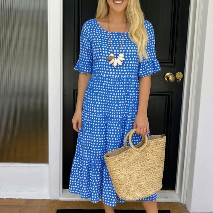 Zerelle | Short Sleeve Midi Dress