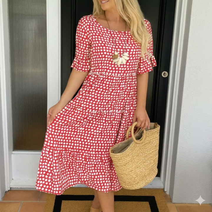 Zerelle | Short Sleeve Midi Dress