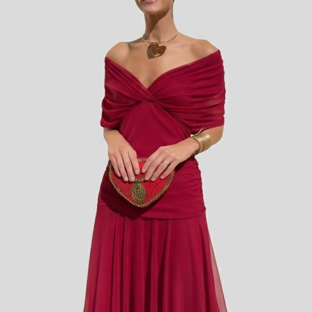 Florendra | Long Floral V Neck Dress