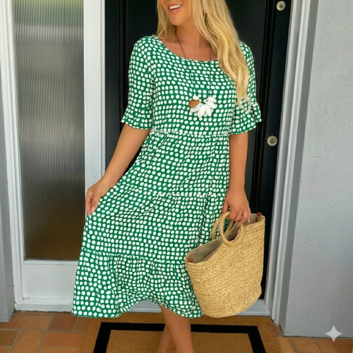 Zerelle | Short Sleeve Midi Dress