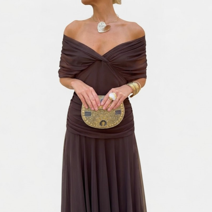 Florendra | Long Floral V Neck Dress