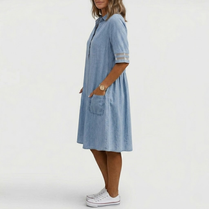 Brittany | Figure Flattering Denim Dress