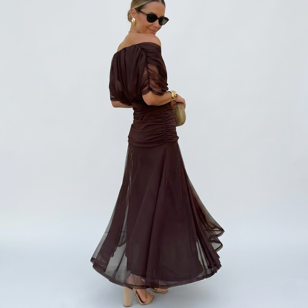 Florendra | Long Floral V Neck Dress