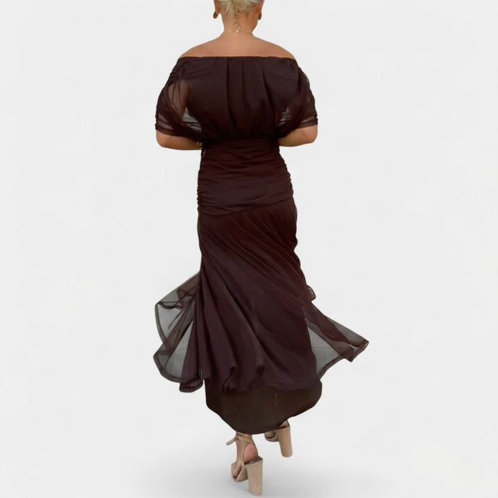 Florendra | Long Floral V Neck Dress