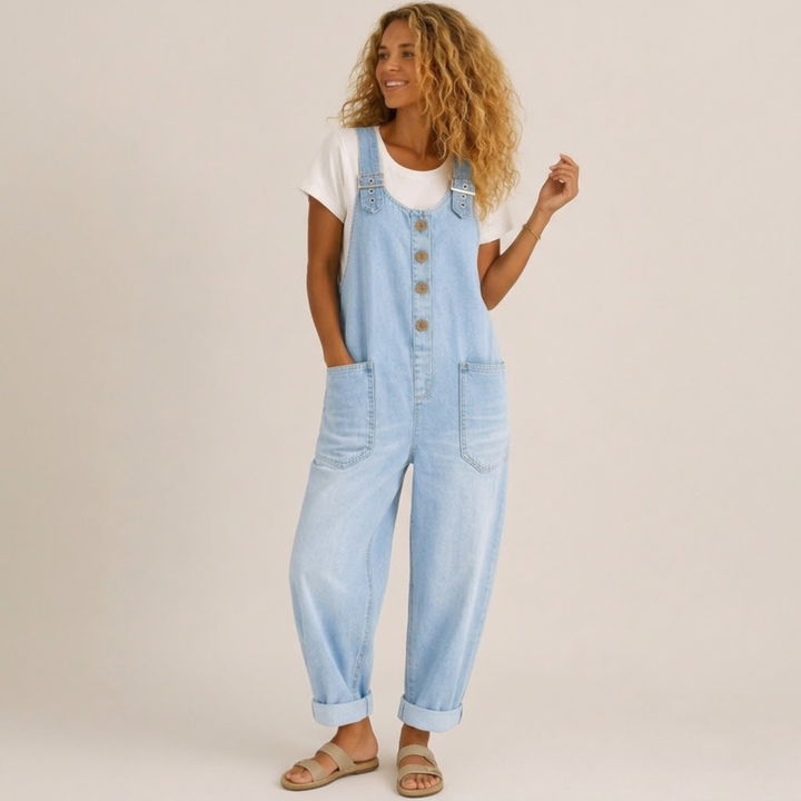 Saylor - Vintage Washed Cotton Denim Overalls