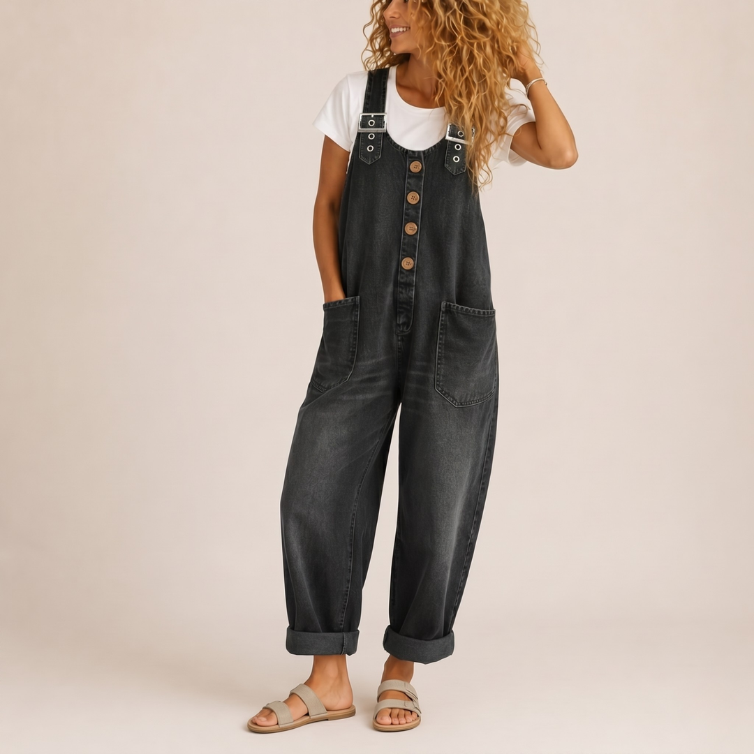Saylor - Vintage Washed Cotton Denim Overalls