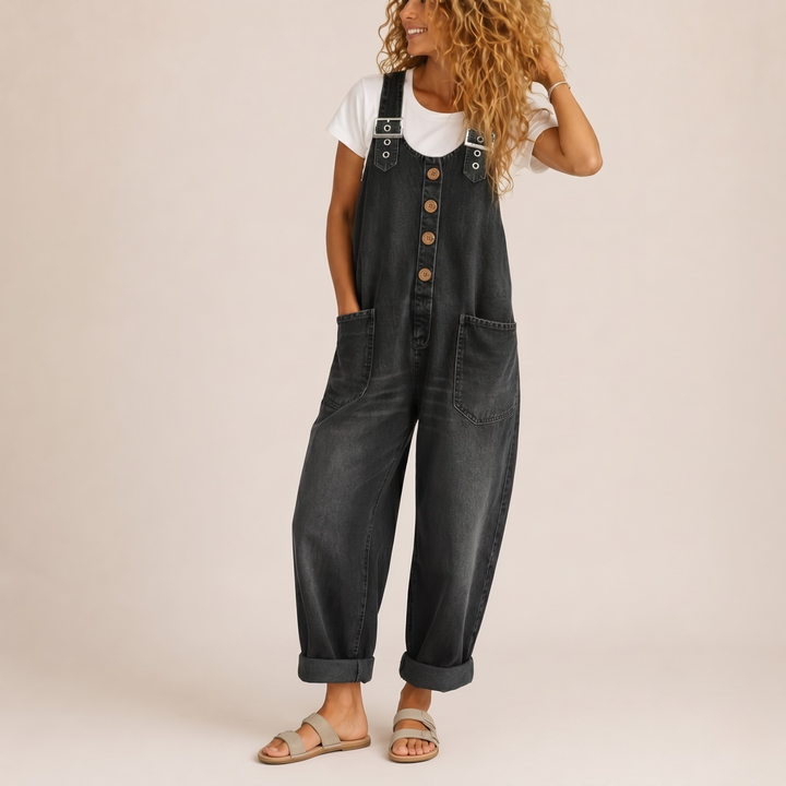 Saylor - Vintage Washed Cotton Denim Overalls