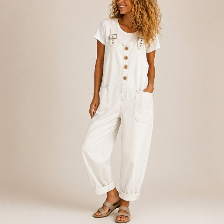 Saylor - Vintage Washed Cotton Denim Overalls