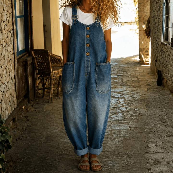 Saylor - Vintage Washed Cotton Denim Overalls
