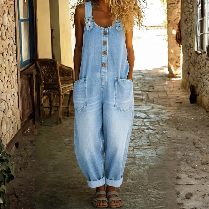 Saylor - Vintage Washed Cotton Denim Overalls