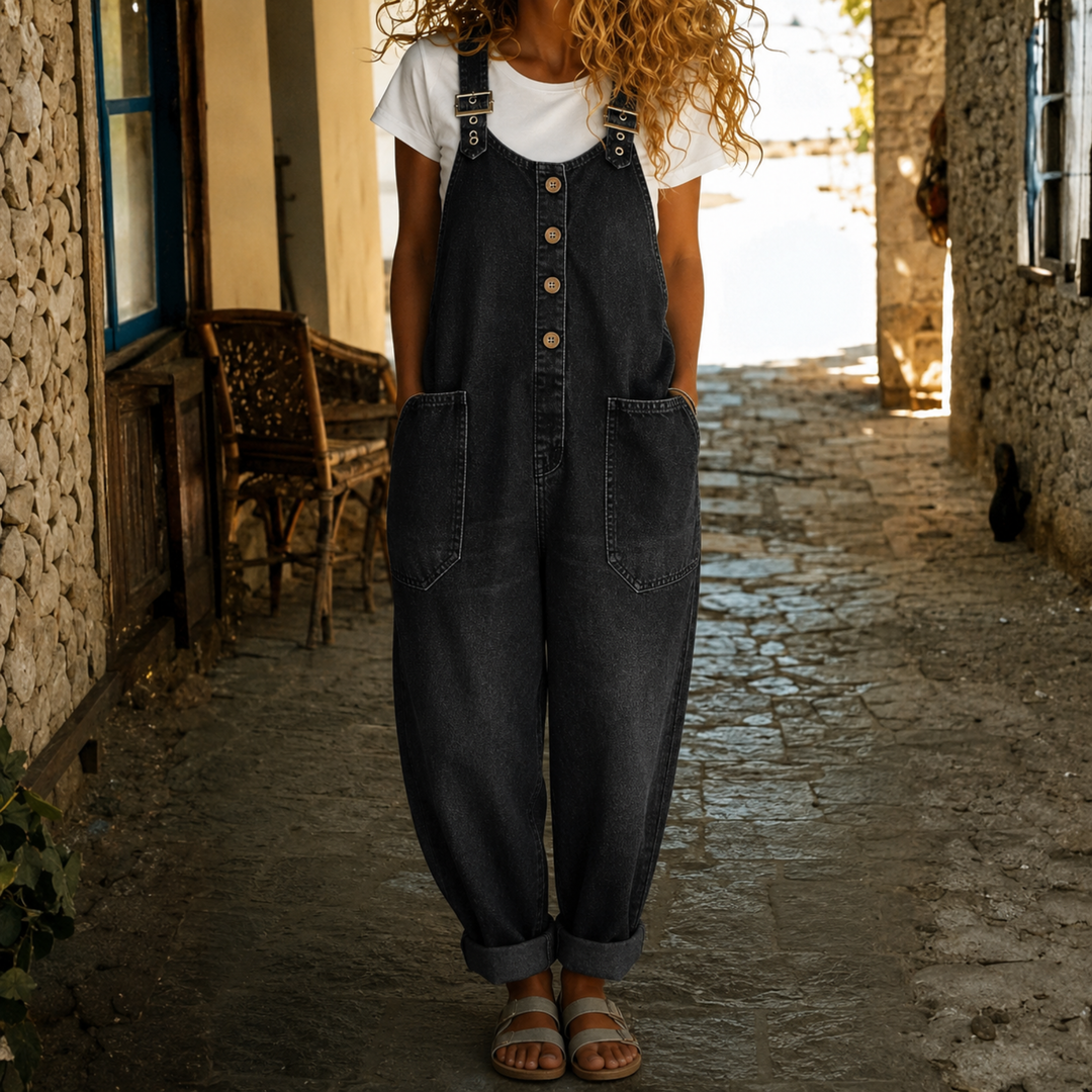 Saylor - Vintage Washed Cotton Denim Overalls