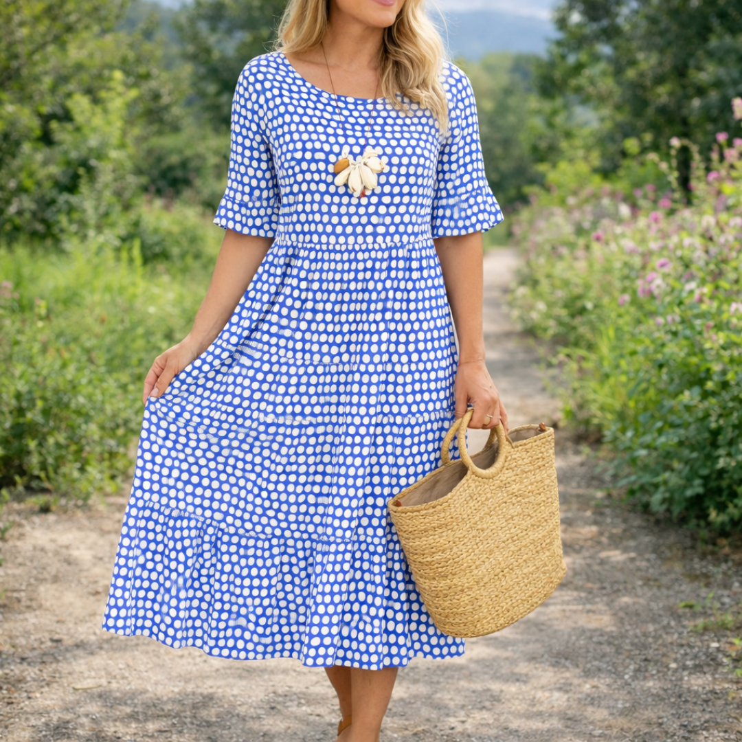 Zerelle | Short Sleeve Midi Dress