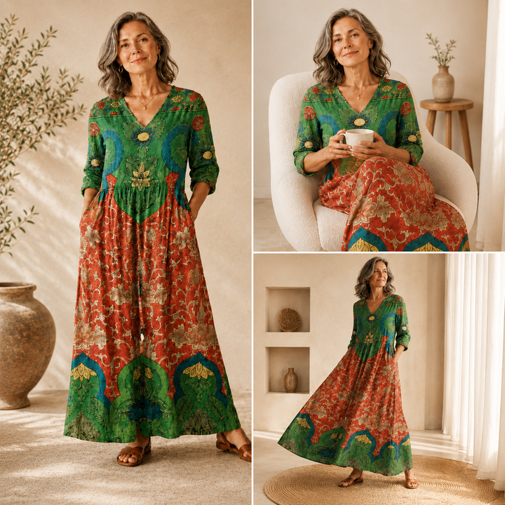 Sophia | Vintage Floral Maxi Dress