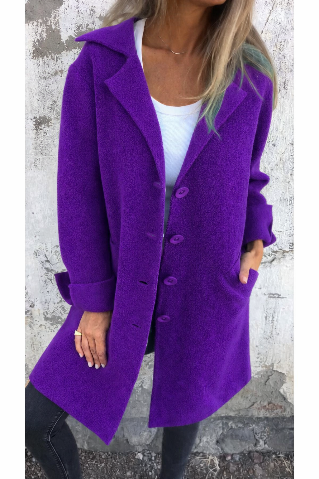 TESSA | Lapel Collar Button-Front Coat