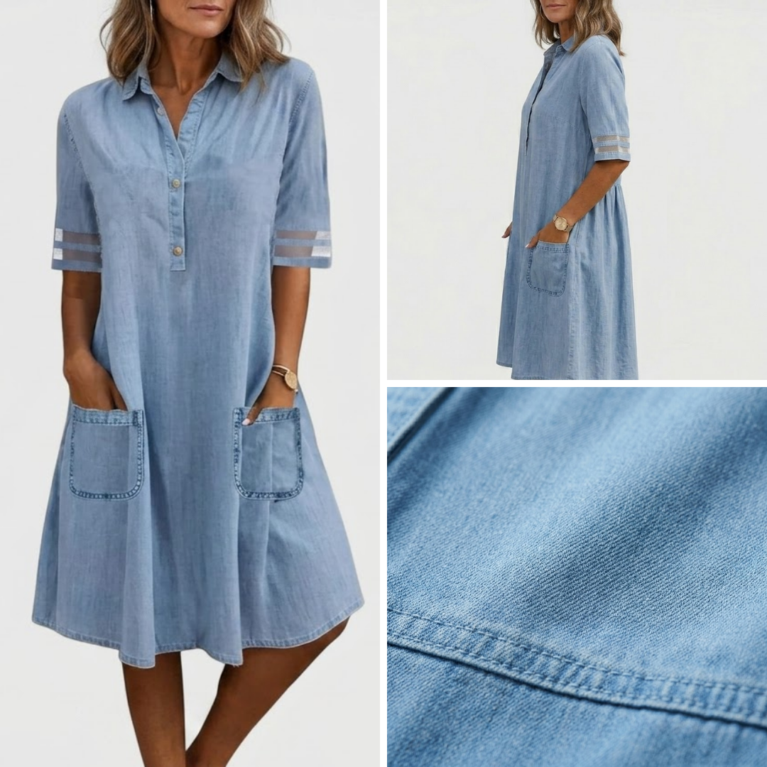 Brittany | Figure Flattering Denim Dress
