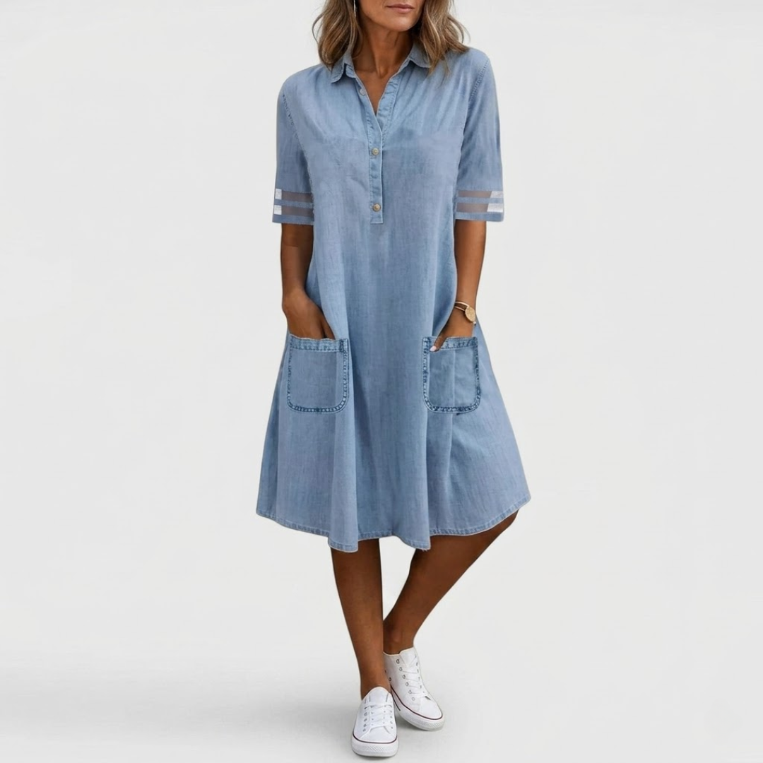 Brittany | Figure Flattering Denim Dress