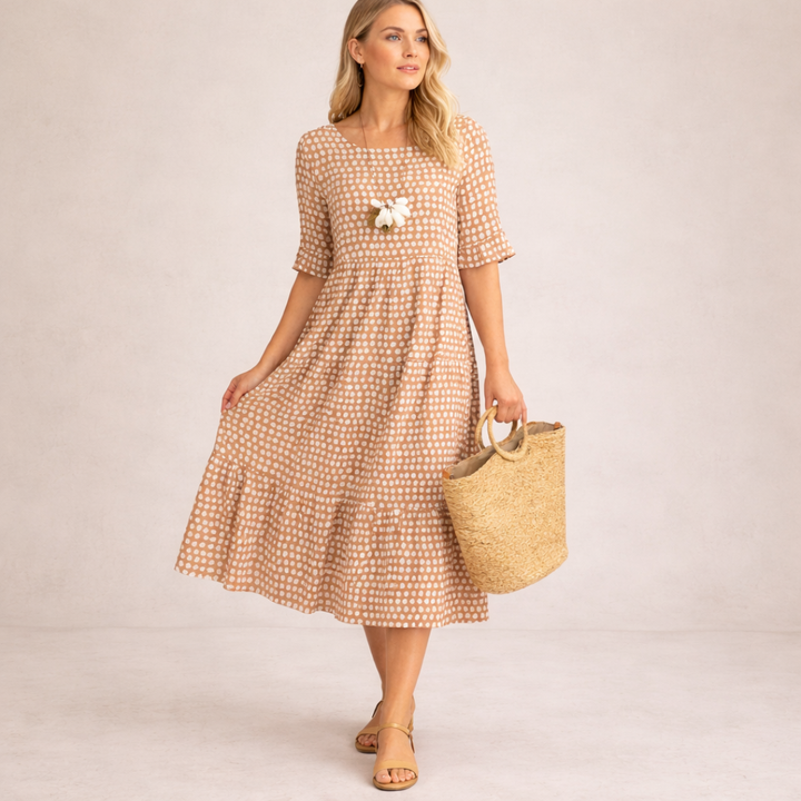 Zerelle | Short Sleeve Midi Dress