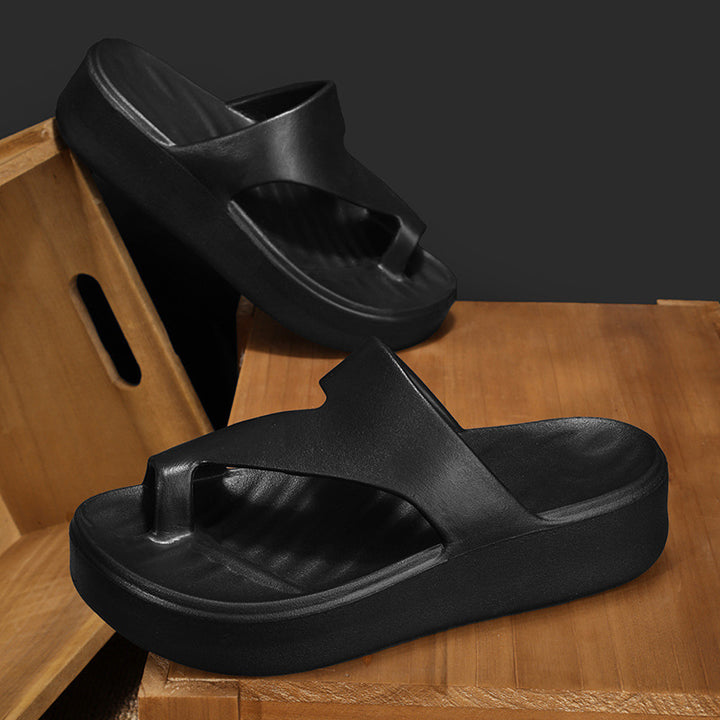Toe Loop Platform Slide Sandals