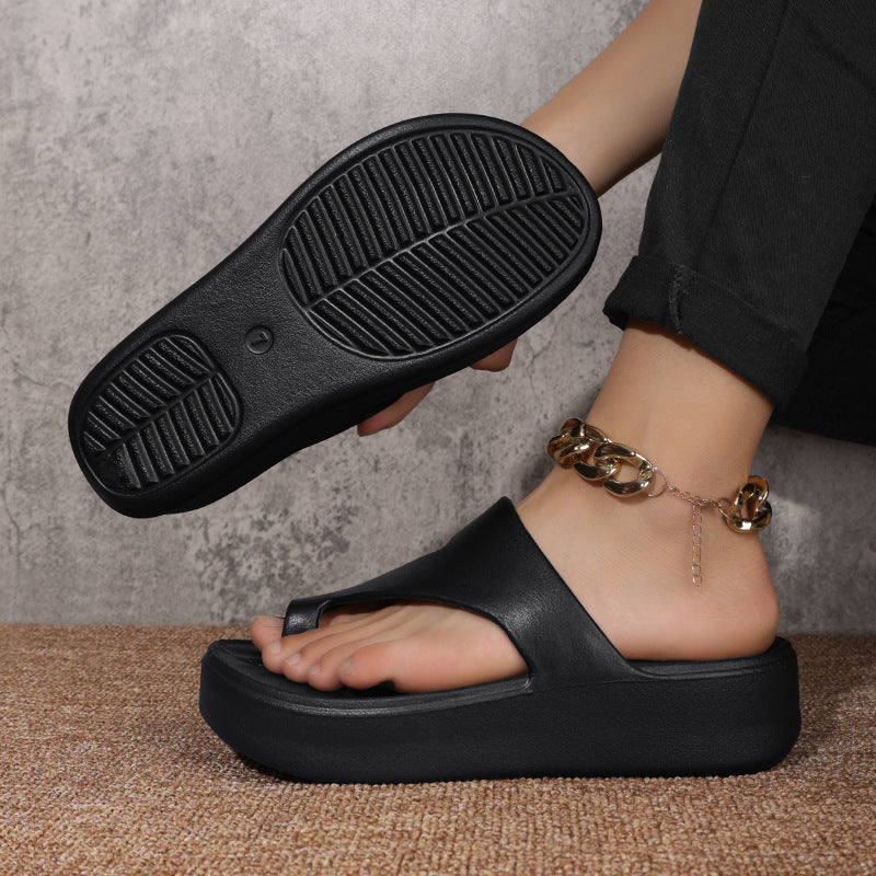 Toe Loop Platform Slide Sandals