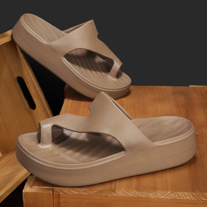 Toe Loop Platform Slide Sandals