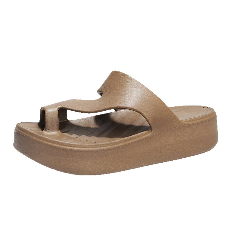 Toe Loop Platform Slide Sandals