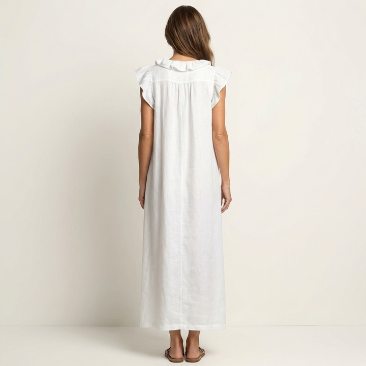 Josette™ | Linen Ruffle Maxi Dress