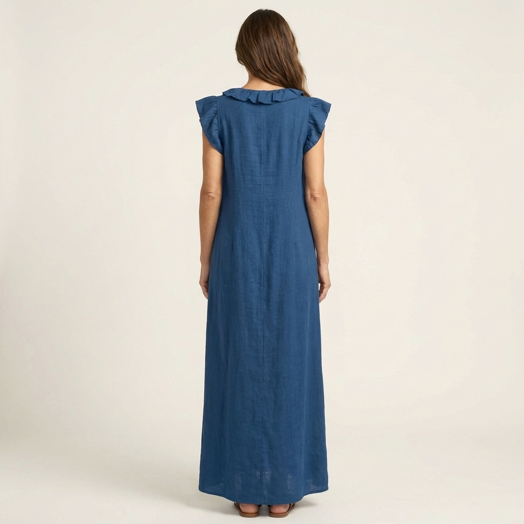 Josette™ | Linen Ruffle Maxi Dress