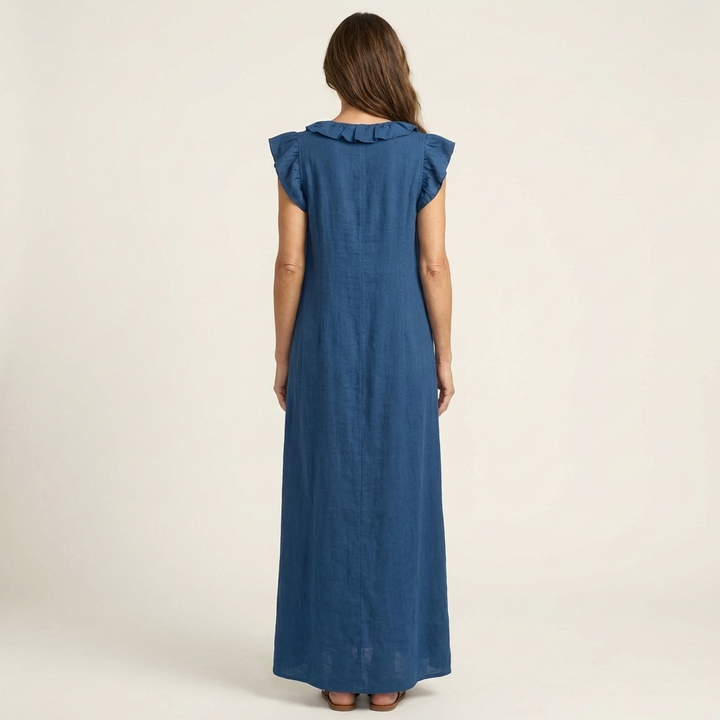 Josette™ | Linen Ruffle Maxi Dress