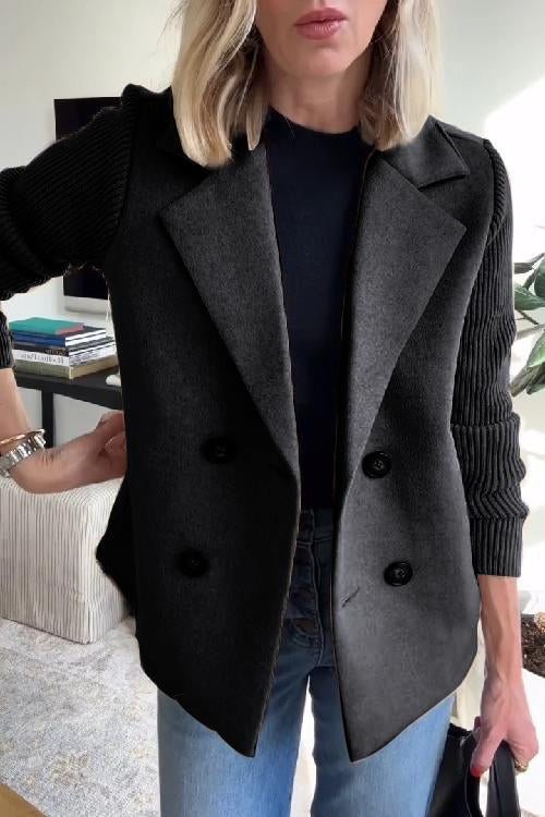 Jaz | Chic Knit-Sleeve Blazer