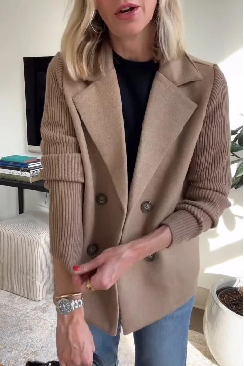 Jaz | Chic Knit-Sleeve Blazer
