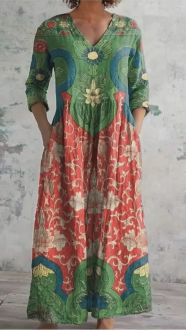 Sophia | Vintage Floral Maxi Dress