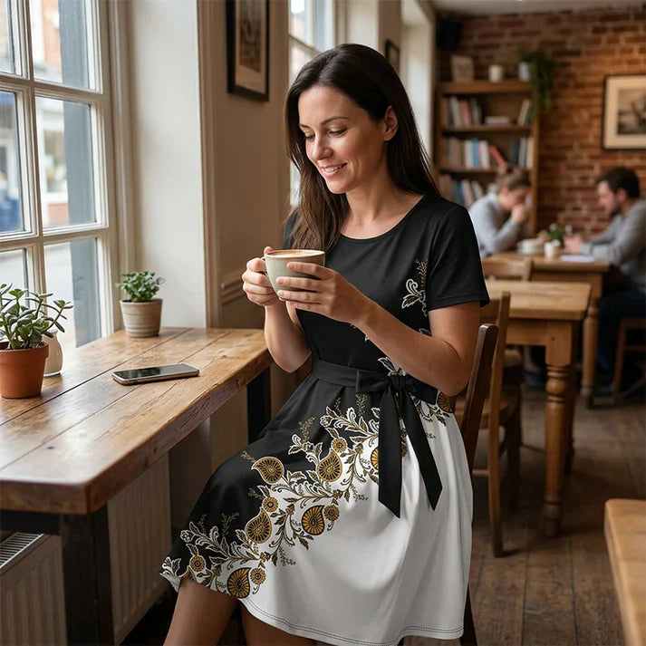 Emily™ | Floral Tie-Waist Dress