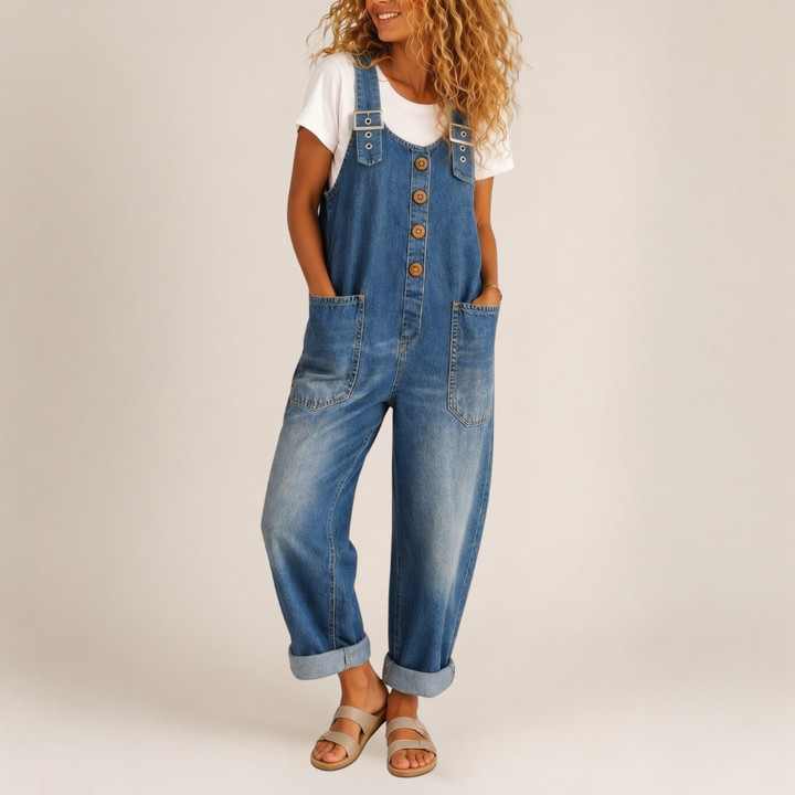 Saylor - Vintage Washed Cotton Denim Overalls
